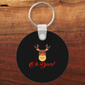 Oh Deer Retro Classic Keychain Schlüsselanhänger (Vorderseite)