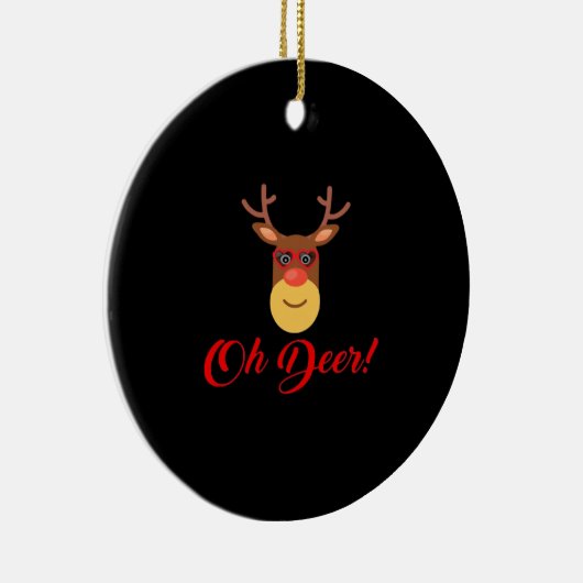 Oh Deer Retro Classic Ornament (Rechts)