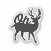 Oh Deer Retro Classic Vibe  Aufkleber (Vorderseite)