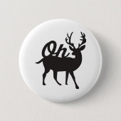 Oh Deer Retro Classic Vibe  Button (Vorderseite)