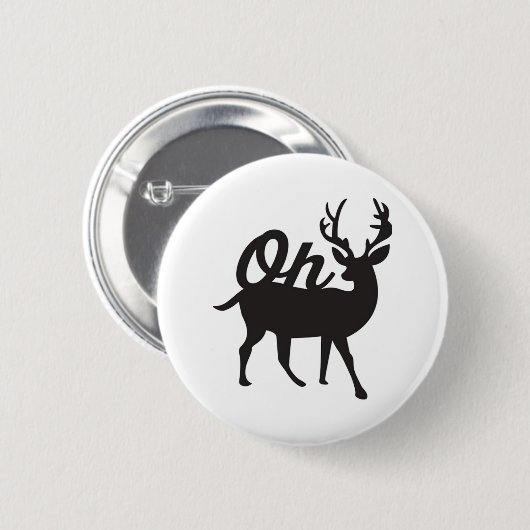 Oh Deer Retro Classic Vibe  Button (Vorne & Hinten)