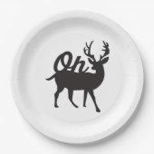 Oh Deer Retro Classic Vibe Pappteller (Vorderseite)