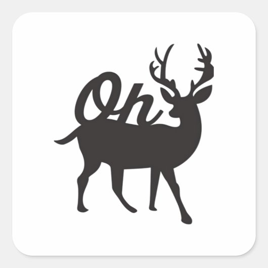 Oh Deer Retro Classic Vibe Quadratischer Aufkleber (Vorderseite)