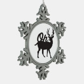 Oh Deer Retro Classic Vibe  Schneeflocken Zinn-Ornament (Links)