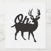 Oh Deer Retro Classic Vibe Weinetikett (Einzelnes Label)