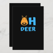 Oh Deer Retro Holiday Vibe Feiertagskarte (Vorne/Hinten)