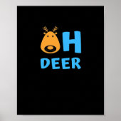 Oh Deer Retro Holiday Vibe Poster (Vorne)