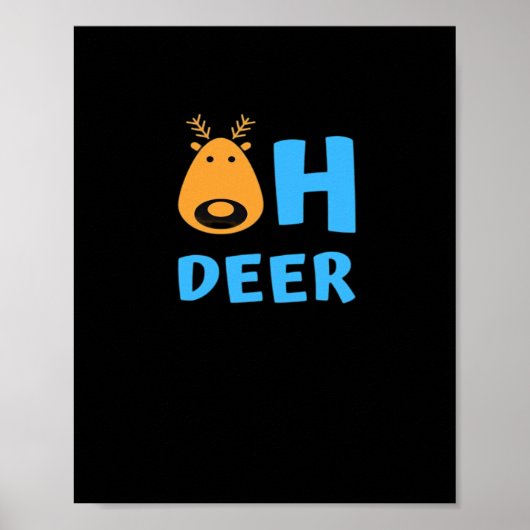 Oh Deer Retro Holiday Vibe Poster (Vorne)