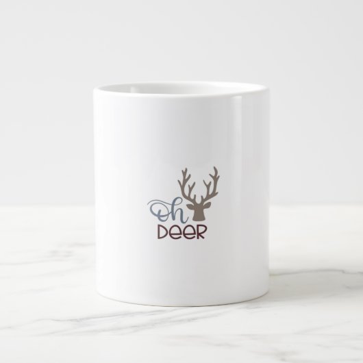 Oh Deer Retro Klassiker Design Jumbo-Tasse (Vorderseite)