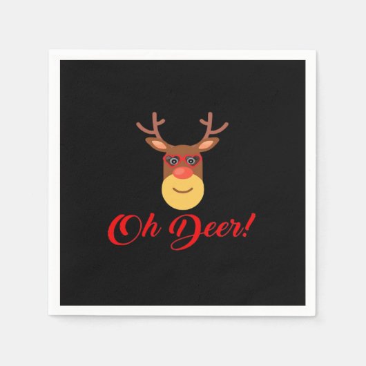 Oh Deer Retro Klassiker Serviette (Vorderseite)
