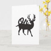 Oh Deer Retro Klassischer Stil Karte (Gelbe Blume)
