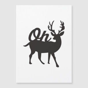 Oh Deer Retro Klassischer Stil Magnetkarte