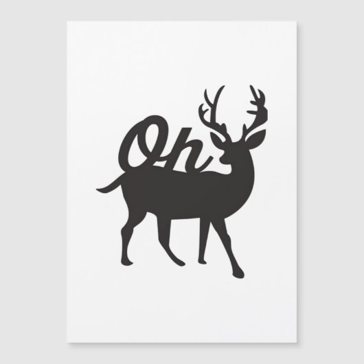 Oh Deer Retro Klassischer Stil Magnetkarte (Vorderseite)