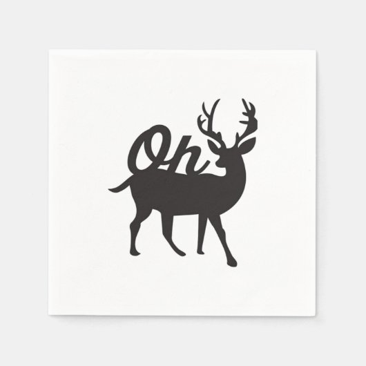 Oh Deer Retro Klassischer Stil  Serviette (Vorderseite)