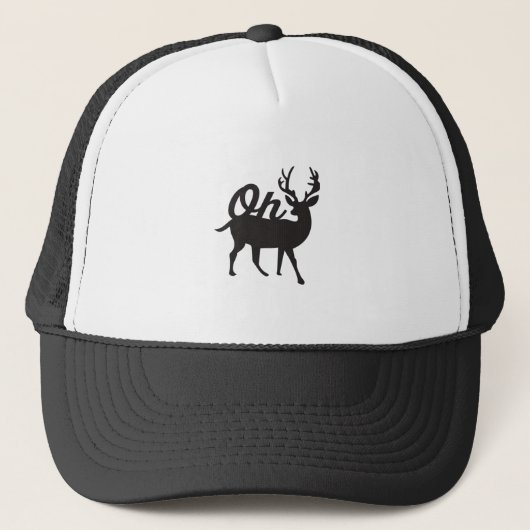 Oh Deer Retro Klassischer Stil Truckerkappe (Vorderseite)