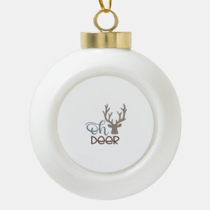Oh Deer Retro Klassisches Design Keramik Kugel-Ornament