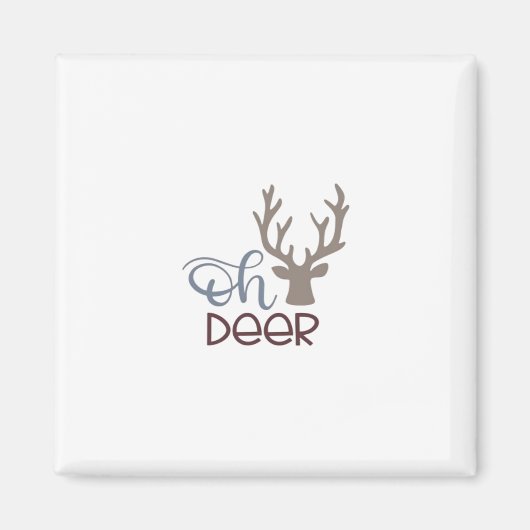 Oh Deer Retro Klassisches Design Magnet (Vorne)