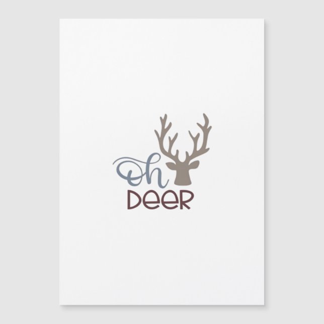 Oh Deer Retro Klassisches Design  Magnetkarte (Vorderseite)