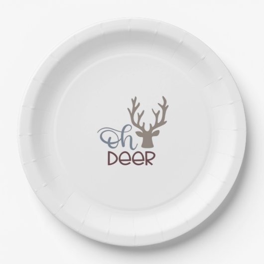 Oh Deer Retro Klassisches Design  Pappteller (Vorderseite)