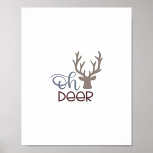 Oh Deer Retro Klassisches Design  Poster