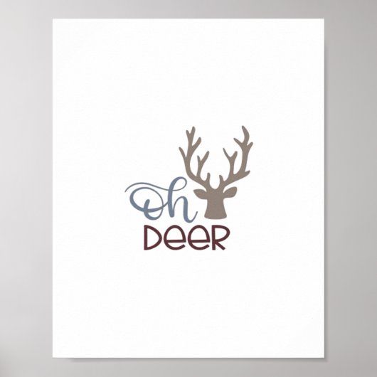 Oh Deer Retro Klassisches Design Poster (Vorne)