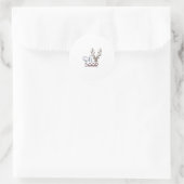 Oh Deer Retro Klassisches Design Runder Aufkleber (Tasche)