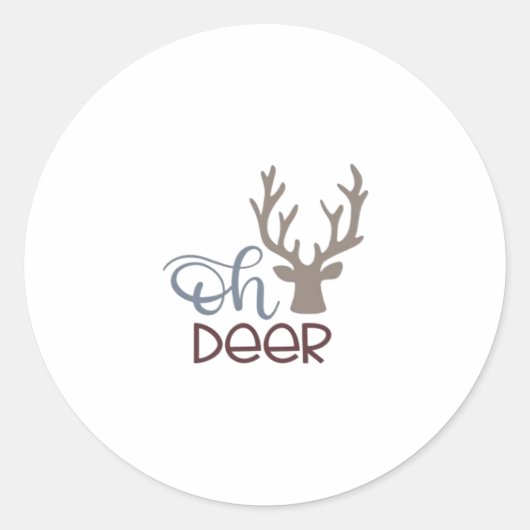 Oh Deer Retro Klassisches Design Runder Aufkleber (Vorderseite)