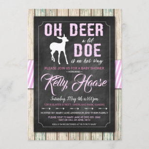 Oh, Deer! Rustic Girl Baby Shower Einladung
