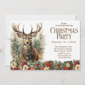 Oh Deer Rustic Weihnachtsfeier Einladung (Vorderseite)