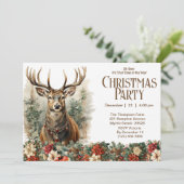 Oh Deer Rustic Weihnachtsfeier Einladung (Stehend Vorderseite)