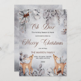 Oh Deer Rustic Winter Floral Frohe Weihnachten