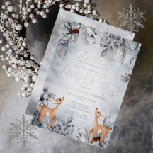 Oh Deer Rustic Winter Floral Frohe Weihnachten