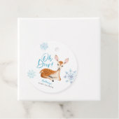 Oh Deer rustikale Winter Woodland Babydusche Geschenkanhänger (Beispiel)