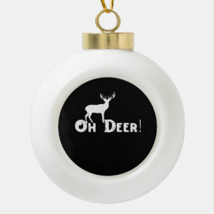 Oh Deer Saubere Grafikstyle Keramik Kugel-Ornament