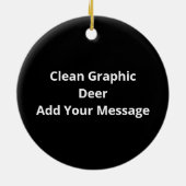 Oh Deer Saubere Grafikstyle Keramik Ornament (Hinten)