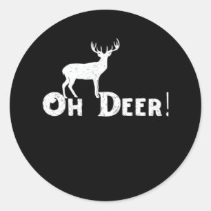 Oh Deer Saubere Grafikstyle Runder Aufkleber