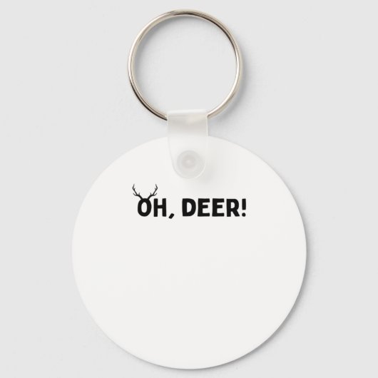 Oh Deer Simple Aesthetic Keychain Schlüsselanhänger (Vorderseite)