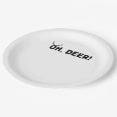 Oh Deer Simple Aesthetic Pappteller (Schrägansicht)
