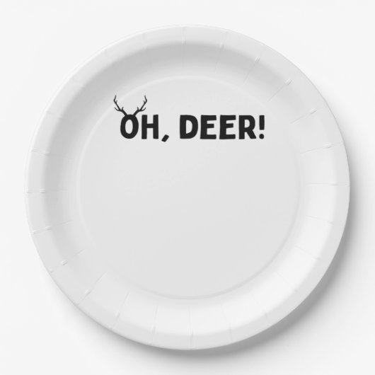 Oh Deer Simple Aesthetic Pappteller (Vorderseite)