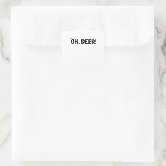 Oh Deer Simple Aesthetic Quadratischer Aufkleber (Tasche)
