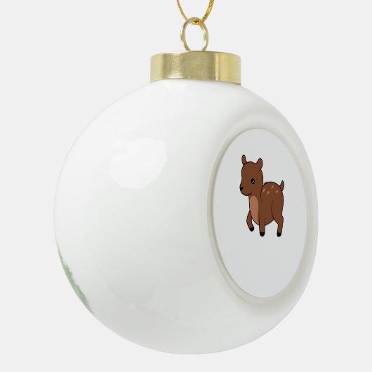 Oh Deer Soft Minimal Design Keramik Kugel-Ornament (Links)