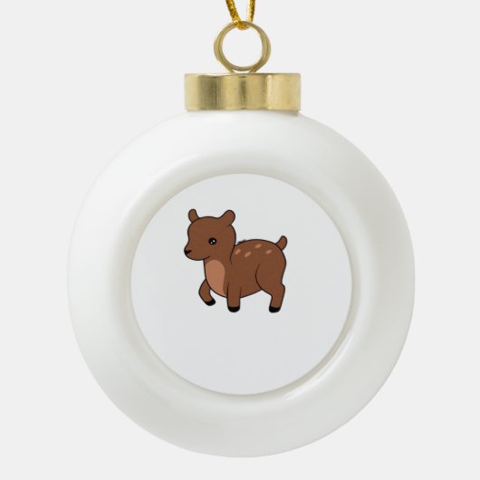 Oh Deer Soft Minimal Design  Keramik Kugel-Ornament (Vorderseite)