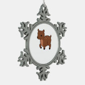 Oh Deer Soft Minimal Design Schneeflocken Zinn-Ornament (Links)
