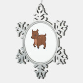 Oh Deer Soft Minimal Design Schneeflocken Zinn-Ornament (Rechts)