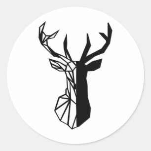 Oh Deer Soft Minimal Vibe Runder Aufkleber