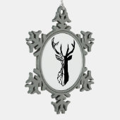 Oh Deer Soft Minimal Vibe Schneeflocken Zinn-Ornament (Links)