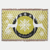 Oh Deer Striped Holiday Throw Decke (Vorderseite)