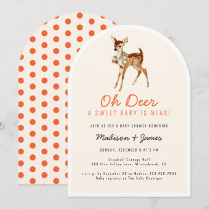 Oh Deer Sweet Retro Weihnachtswinterdusche Einladung