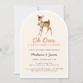 Oh Deer Sweet Retro Weihnachtswinterdusche Einladung (Vorderseite)