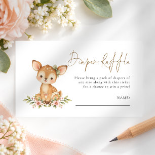 Oh Deer Thema Windel Raffle Baby Shower Begleitkarte
